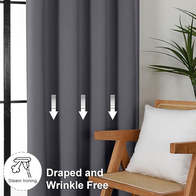 Simplebrand Ava Grey Blackout Curtains - Image 7