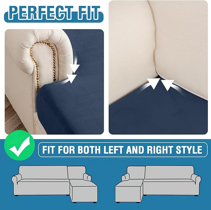 Couch Cover Stretch Velvet Sofa Cushion Cover 2-Piece - Image 8