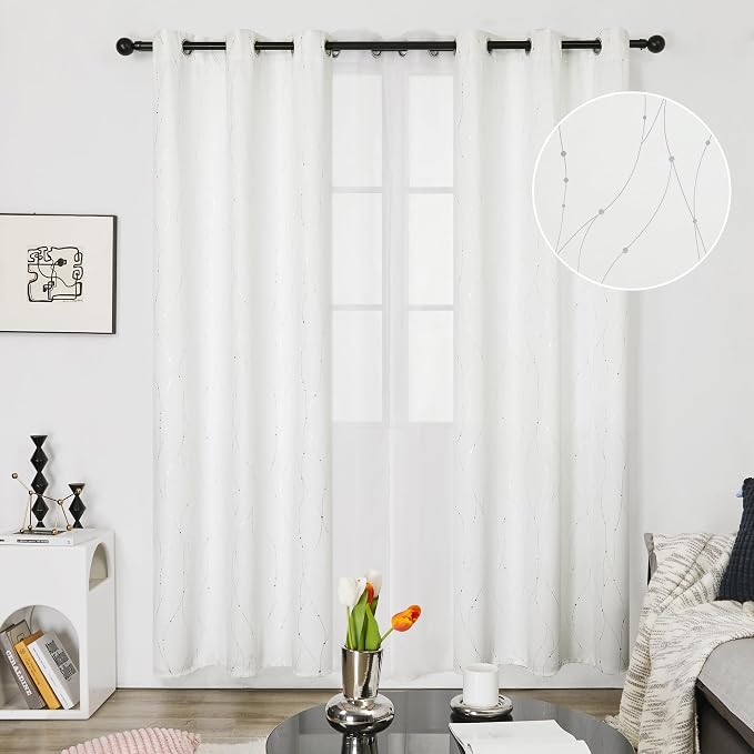 Deconovo Room Darkening Curtains, 38 x 90 Inch Drape - Image 2