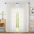 Extra Wide Sheer Ivory Curtains 84 Inches Long 2 Panels, Soft Airy Transparent by Home