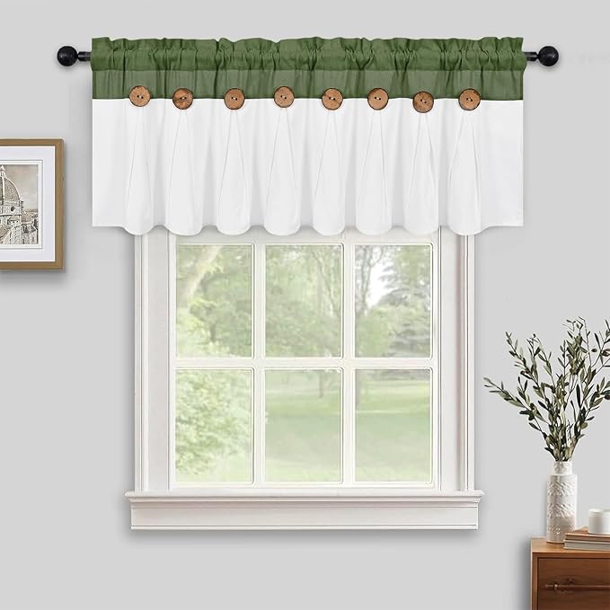 FRAMICS Farmhouse Valance Curtains, Boho Cotton Linen Kitchen Valance, Rustic - Image 7