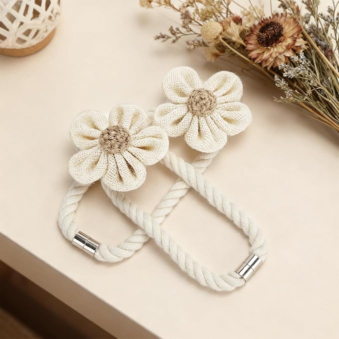 KLOGTSIND Magnetic Curtain Tiebacks, 6 Pack Flower Curtain Holdbacks - Image 7