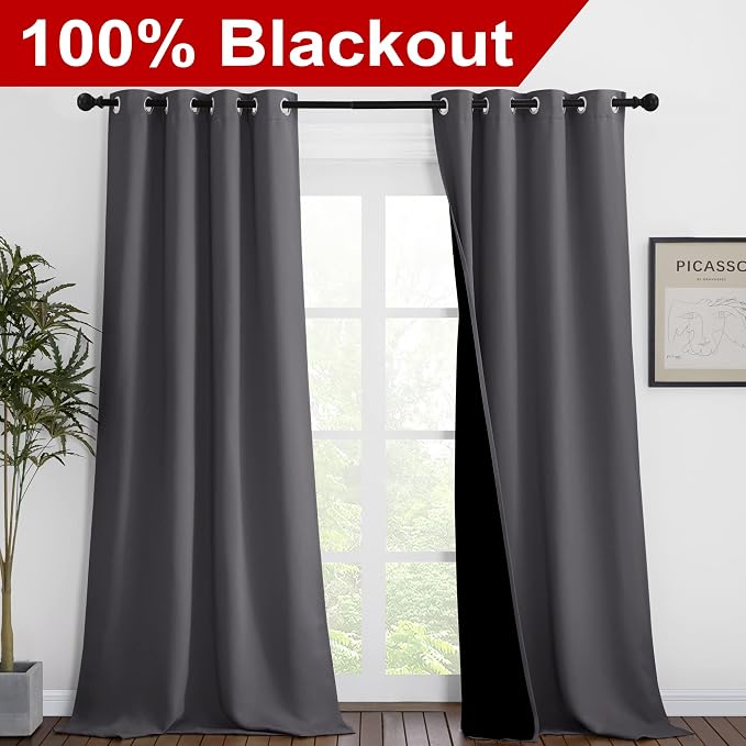 NICETOWN 100% Blackout Blinds, Laundry Room Decor Window Treatment Curtains - Image 2
