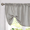 jinchan Tie Up Linen Textured Striped Tie Curtain by JINCHAN