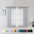 Chyhomenyc Light Grey Sheer Curtains 45 Inch Long 2 Panels, Light Filtering Rod by Chyhomenyc