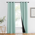 NICETOWN Aqua Blue 100% Blackout Curtain Set, Thermal Insulated & Energy by NICETOWN