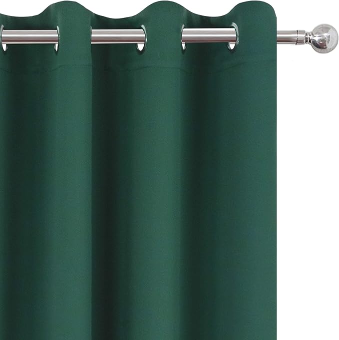 LEMOMO Dark Green Thermal Blackout Curtains/52 x 72 Inch/Set of 2 Panels Room - Image 7