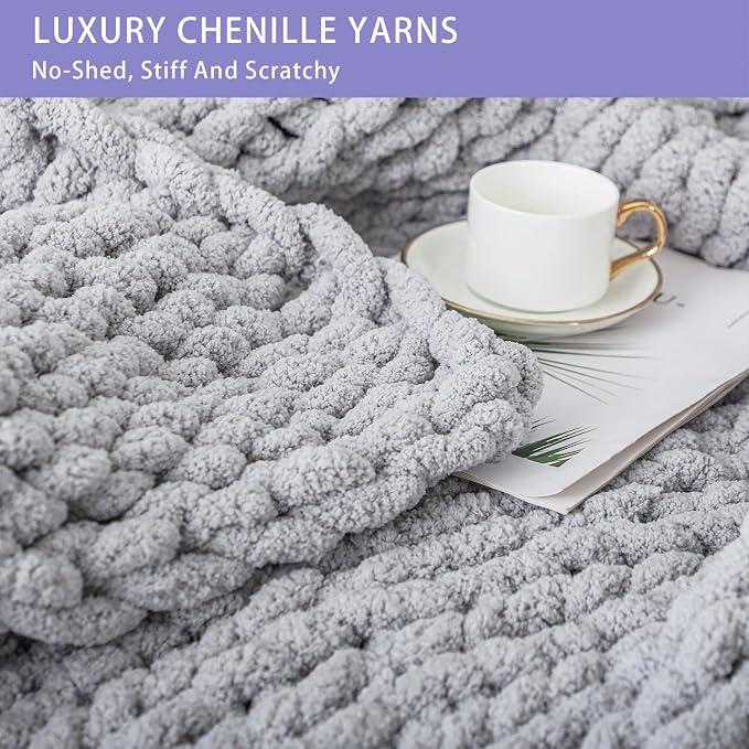 Bigacogo Chunky Knit Throw Blanket - Image 4