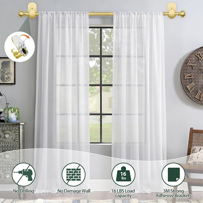 KAMANINA Curtain Rods No Drilling - Image 2