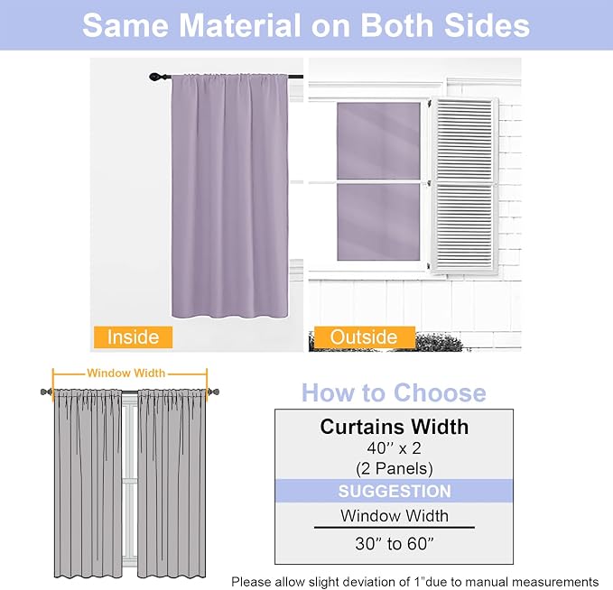Simplebrand Ava Lilac Short Blackout Curtains - Image 8
