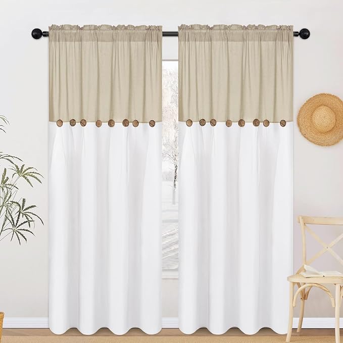 FRAMICS Farmhouse Cotton Linen Curtains - Image 2
