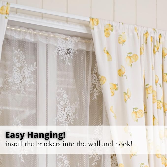 Yafa Home Fashion Heavy Duty Single Standard Adjustable Curtain Rod Hardware - Image 5
