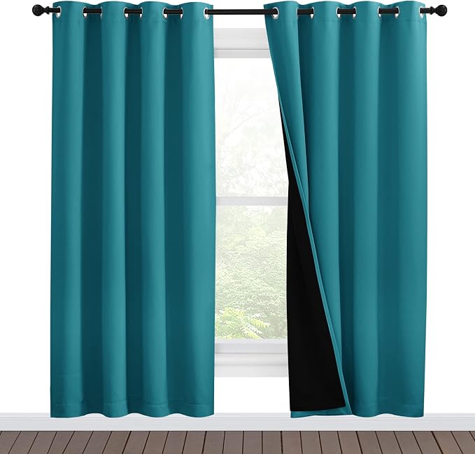 NICETOWN 100% Blackout Window Curtain Panels, Full Light Blocking Drapes by NICETOWN