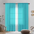 OVZME Turquoise Sheer Curtains 72 Inches Long 2 Panels by OVZME