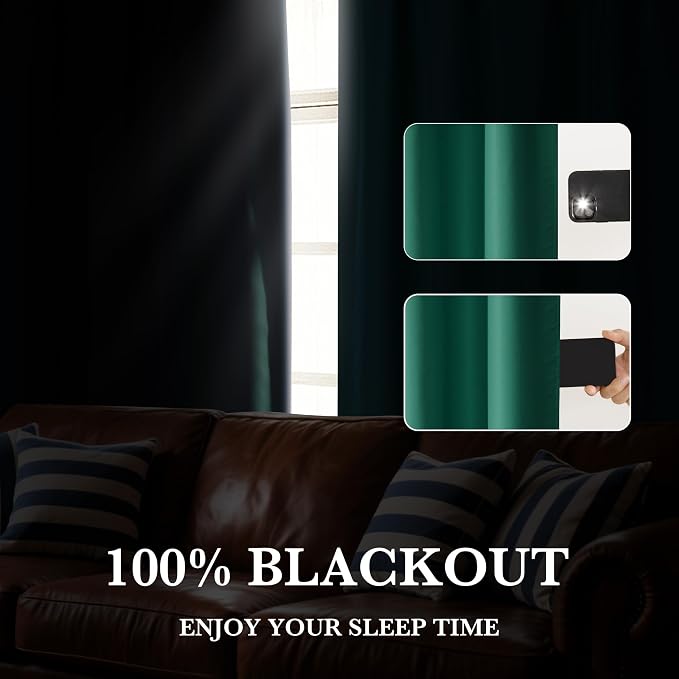 RYB HOME 100% Blackout Short Curtains - Image 5