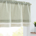 jinchan Linen Valance Curtain Striped Small Window Curtain Double Layer Light by JINCHAN