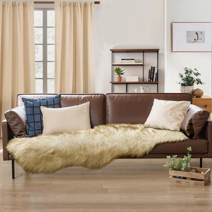 Ciicool Ultra Soft Faux Sheepskin Fur Rug Fluffy Rug - Image 3