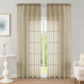 OWENIE Taupe Sheer Curtain 90 Inches Long 2 Panels Set, Solid Filmy Drapes by OWENIE