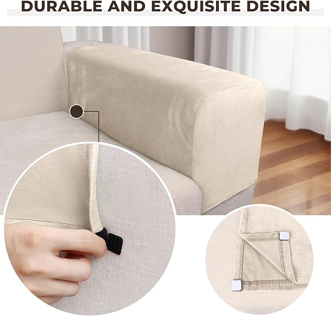Couch Arm Covers 2 Pcs Sofa Armrest Covers Stretch Couch, Armrest Cover - Image 3
