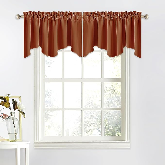 NICETOWN Burnt Orange Curtain Valance by NICETOWN