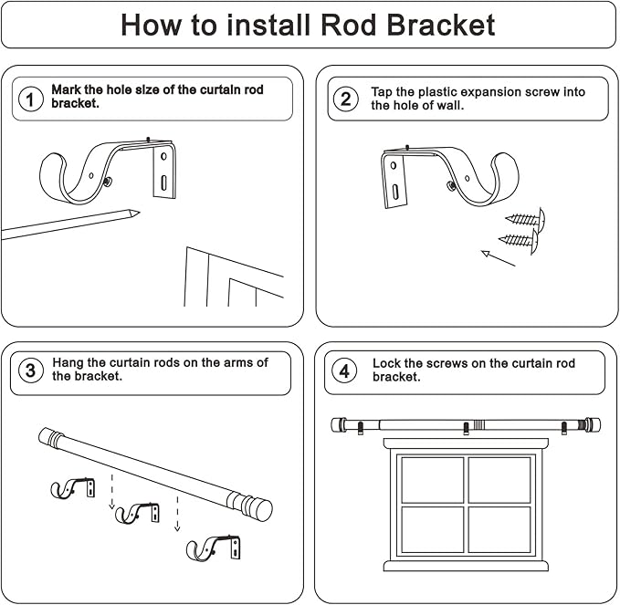 Byondeth Curtain Rods for Windows 16 to 240 Inches Adjustable Length 1 Inch - Image 7