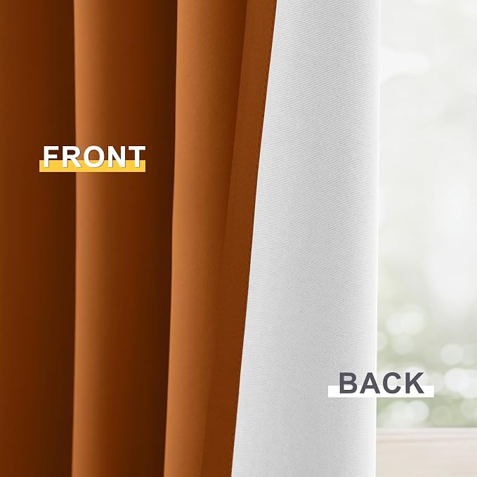 Yakamok 100% Blackout Curtain Panels 63 inches Cold and Light Blocking Drapes - Image 6