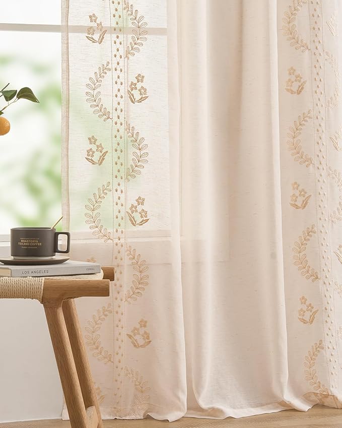 jinchan Belrose Linen Sheer Curtains - Image 5