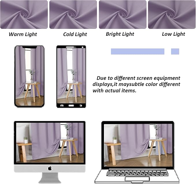 Simplebrand Lilac Blackout Curtains - Image 9