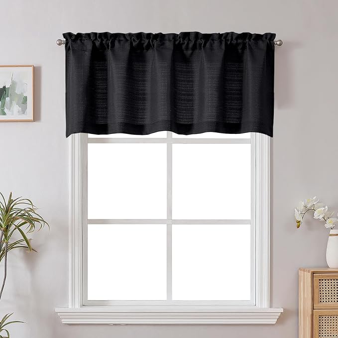 Chyhomenyc Black Short Curtain Valance by Chyhomenyc