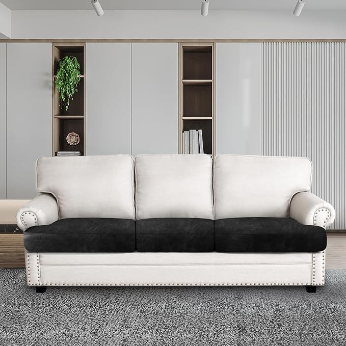 Leather Look Couch Cushion Covers Sofa Seat Slipcovers Sets Couches Furniture - Image 3