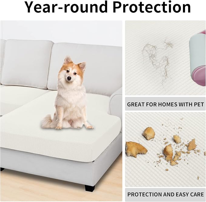 Easy-Going Stretch 4 Pieces Couch Cushion Covers - Image 3