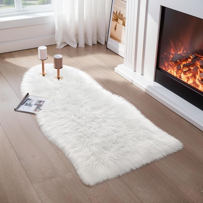 Ciicool Ultra Soft Faux Sheepskin Fur Rug Fluffy Chair Rug by CIICOOLHomeDeco