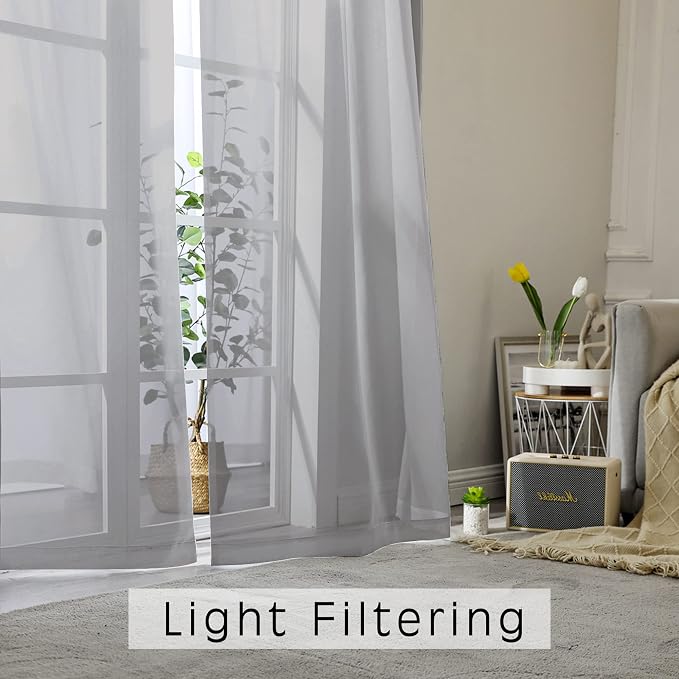 OVZME Grey Sheer Curtains - Image 8