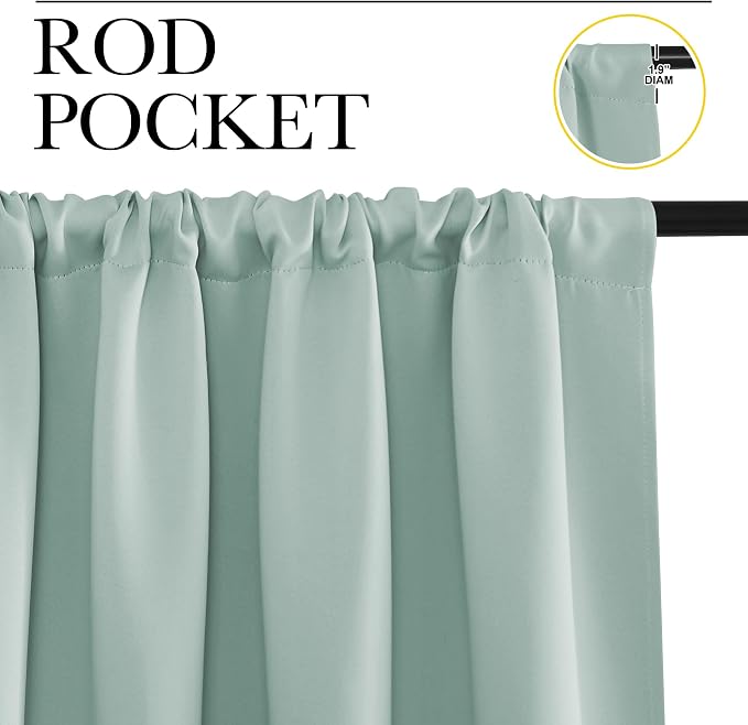 NICETOWN Curtains for Living Room 2 Panels, Rod Pocket Thermal Drapes for - Image 2
