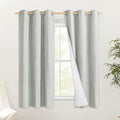 NICETOWN Grey 100% Blackout Curtain Panels, Thermal Insulated White Thermal by NICETOWN