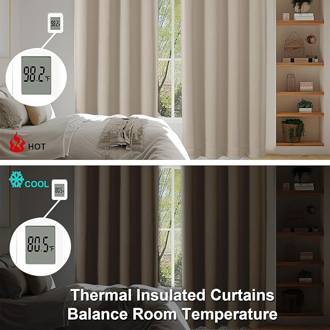 Simplebrand Ava Biscotti Beige Blackout Curtains - Image 5