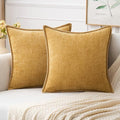 MIULEE Pack of 2 Couch Throw Pillow Covers 18x18 Inch Gold Farmhouse Decorative by MIULEE