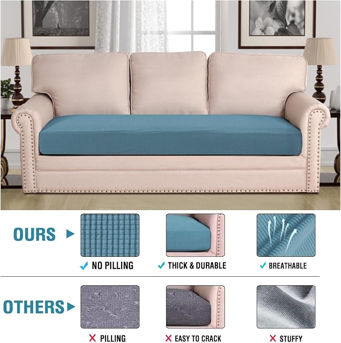 H.VERSAILTEX Super Stretch Individual Seat Cushion Covers Sofa Covers Couch - Image 2