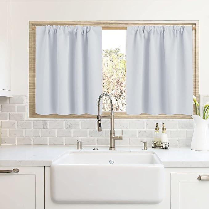 RYB HOME Cafe Curtains 24 inch Length, RV Curtains by RYBHOME