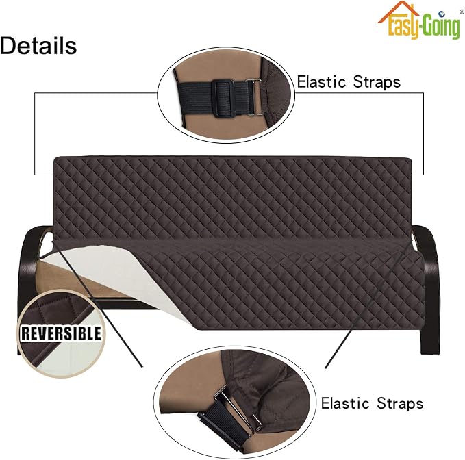 Easy-Going Futon Sofa Slipcover Reversible Sofa Cover Armless Cover Furniture - Image 3