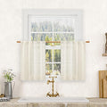 LAMIT Short Kitchen Linen Curtains 24 Inch Length by LAMIT