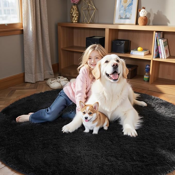 Super Soft Circle Rugs for Girls Princess Castle Toddlers Play Tent 3 Diameter by Junhejiamei