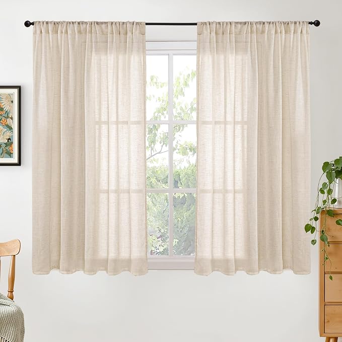BGment Natural Linen Curtains 54 Inch Length by BGment