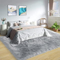 Latepis 8 x 10 Area Rugs for Living Room Grey Faux Fur Rug for Bedroom Fuzzy by Latepis