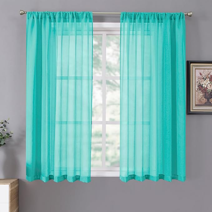 Tollpiz Sheer Curtains Living Room Linen Textured Curtain Sheers Light by Tollpiz