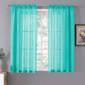 Tollpiz Short Sheer Curtain Linen Textured Bedroom Curtains Sheer Light by Tollpiz