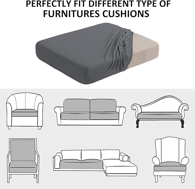 Water Repellent Sofa Cushion Slipcovers, Stretch Sofa Seat Cushion Cover - Image 8