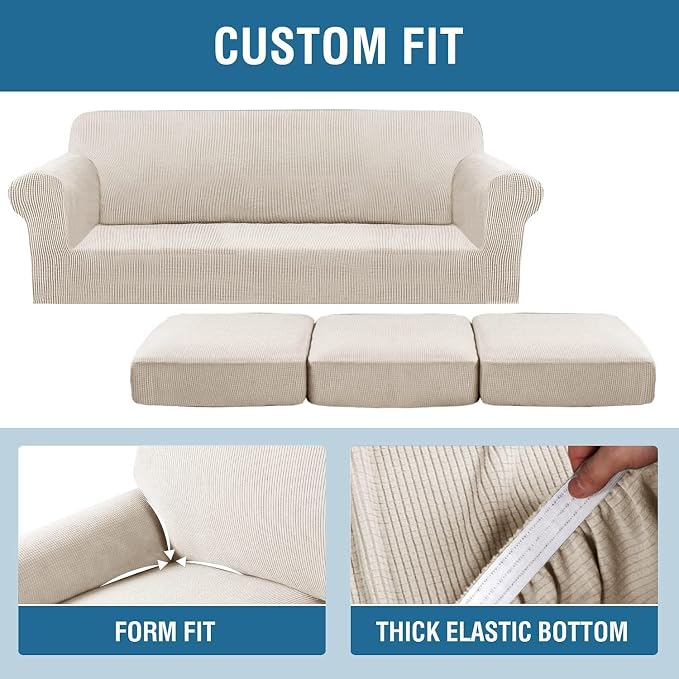 H.VERSAILTEX 4 Piece Stretch Sofa Covers - Image 4