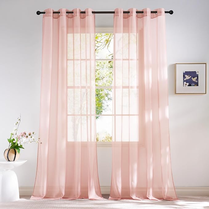 NICETOWN Light Pink Sheer Curtains by NICETOWN