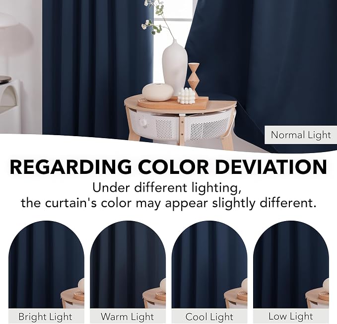 Deconovo Blackout Curtains for Kitchen Window Back Tab and Rod Pocket Curtains - Image 6